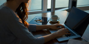 woman at a computer
