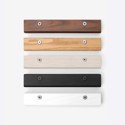 Custom hanger frame available in 5 finishes include Walnut, Natural Oak, White Wash, Black and White.