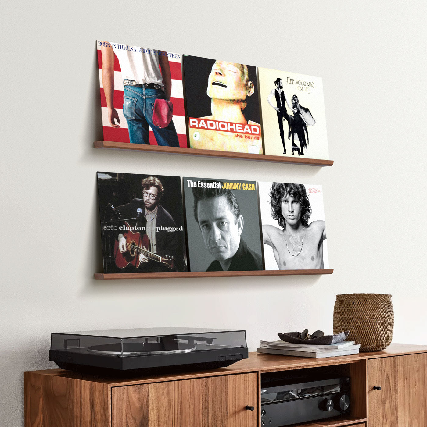 Vinyl record wall mounted shelf. Vinyl records holder.